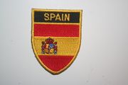 SPAIN OVAL COUNTRY FLAG IRON ON SHIELD PATCH CREST BADGE .. ESPANA .. NEW