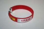 SPAIN RED COUNTRY FLAG  FLEXIBLE BRACELET WRISTBAND ... FIFA WORLD CUP SOCCER FOOTBALL .. NEW
