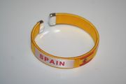 SPAIN YELLOW COUNTRY FLAG FLEXIBLE C BRACELET WRISTBAND .. FIFA WORLD CUP SOCCER FOOTBALL .. NEW