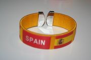 SPAIN YELLOW SUPER THICK FLEXIBLE BRACELET WRISTBAND .. FIFA WORLD CUP SOCCER FOOTBALL .. NEW