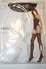 SPIDER WEB BLACK THIGH HIGH NYLON STOCKINGS BY MUSIC LEGS 100-175 LBS .. NEW