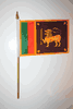 SRI LANKA COUNTRY 4"  X 6" SMALL STICK FLAG ON 10" POLE . NEW