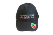ST. KITTS BLACK COUNTRY FLAG ON BRIM EMBOSSED HAT CAP .. NEW