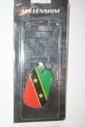 ST KITTS COUNTRY FLAG METAL DOG TAG NECKLACE PENDANT .. NEW