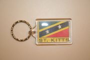 ST KITTS COUNTRY FLAG PLASTIC KEYCHAINS ... NEW