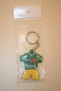 ST. KITTS GREEN COUNTRY FLAG SOCCER JERSEY KEYCHAIN .... NEW