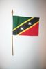 ST KITTS & NEVIS COUNTRY 4" X 6" SMALL STICK FLAG ON 10" POLE ..NEW