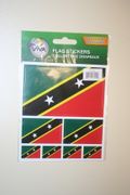 ST KITTS & NEVIS COUNTRY FLAG COLLECTION OF 7 DIFFERENT SIZE STICKERS .. NEW