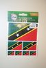 ST KITTS & NEVIS COUNTRY FLAG COLLECTION OF 7 DIFFERENT SIZE STICKERS .. NEW
