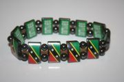 ST. KITTS & NEVIS COUNTRY FLAG FLEXBILE METAL SPORTS BRACELET WRISTBAND .. NEW