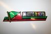 ST KITTS & NEVIS COUNTRY FLAG LONG METALIC CAR AUTOMOBILE BUMPER STICKER DECAL EMBLEM .. NEW