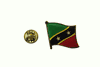 ST KITTS & NEVIS COUNTRY FLAG SMALL METAL LAPEL PIN BADGE .. NEW