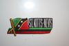 ST KITTS  & NEVIS COUNTRY FLAG WORD IRON ON PATCH CREST BADGE .. NEW