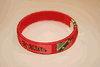 ST KITTS RED COUNTRY FLAG FLEXIBLE METAL  NYLON BRACELET ... NEW