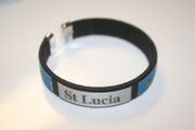 ST LUCIA BLACK COUNTRY FLAG FLEXIBLE NYLON BRACELET .. NEW