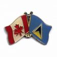 ST LUCIA / CANADA COUNTRY FLAG SMALL METAL FRIENDSHIP LAPEL PIN BADGE .. NEW