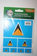 ST LUCIA COUNTRY FLAG SET OF 7 DIFFERENT SIZE STICKERS DECALS EMBLEMS .. NEW IN PACKAGE