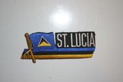 ST LUCIA COUNTRY FLAG WORD IRON ON PATCH CREST BADGE .. NEW