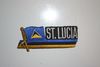 ST LUCIA COUNTRY FLAG WORD IRON ON PATCH CREST BADGE .. NEW