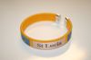 ST LUCIA YELLOW COUNTRY FLAG FLEXIBLE METAL NYLON BRACELET .. NEW