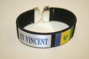 ST VINCENT BLACK SUPER THICK COUNTRY FLAG FLEXIBLE BRACELET WRISTBAND .. NEW