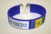 ST VINCENT BLUE SUPER THICK COUNTRY FLAG FLEXIBLE BRACELET WRISTBAND .. NEW