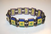 ST. VINCENT COUNTRY FLAG FLEXIBLE METAL REVERSIBLE SPORTS BRACELET ... NEW