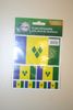 ST VINCENT & THE GRENADINES COUNTRY FLAG COLLECTION OF 7 DIFFERENT SIZE STICKERS .. NEW