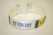 ST VINCENT WHITE SUPER THICK COUNTRY FLAG FLEXIBLE BRACELET WRISTBAND .. NEW