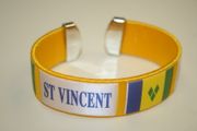 ST. VINCENT  YELLOW SUPER THICK COUNTRY FLAG  FLEXIBLE BRACELET WRISTBAND .. NEW