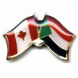 SUDAN / CANADA COUNTRY FLAG SMALL METAL FRIENDSHIP  LAPEL PIN BADGE .. NEW