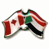 SUDAN / CANADA COUNTRY FLAG SMALL METAL FRIENDSHIP  LAPEL PIN BADGE .. NEW