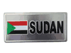 SUDAN COUNTRY FLAG SMALL SILVER METAL LICENSE PLATE STICKER DECAL EMBLEM  .. NEW