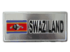 SWAZILAND COUNTRY FLAG SMALL SILVER METAL LICENSE PLATE STICKER DECAL EMBLEM . NEW