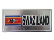 SWAZILAND COUNTRY FLAG SMALL SILVER METAL LICENSE PLATE STICKER DECAL EMBLEM . NEW