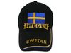SWEDEN BLACK COUNTRY FLAG EMBOSSED HAT CAP .. NEW