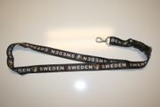 SWEDEN BLACK COUNTRY FLAG LANYARD KEYCHAIN PASSHOLDER NECKSTRAP ... NEW