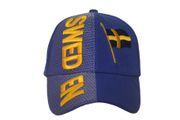 SWEDEN BLUE COUNTRY FLAG EMBOSSED HAT CAP