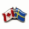 SWEDEN / CANADA COUNTRY FLAG SMALL METAL FRIENDSHIP LAPEL PIN BADGE .. NEW