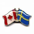SWEDEN / CANADA COUNTRY FLAG SMALL METAL FRIENDSHIP LAPEL PIN BADGE .. NEW