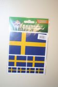 SWEDEN COUNTRY FLAG COLLECTION OF 7 DIFFERENT SIZE STICKERS .. NEW