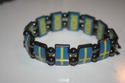 SWEDEN COUNTRY FLAG FLEXIBLE METAL REVERSIBLE BRACELET ... NEW