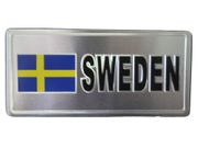 SWEDEN COUNTRY FLAG LICENSE PLATE STICKER .. NEW