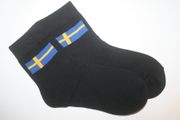 SWEDEN COUNTRY FLAG PAIR OF BLACK HIGH QUALITY DRESS SOCKS .. 2 SIZES AVAILABLE .. MEN'S & WOMEN'S .. NEW IN PACKAGE