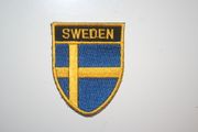 SWEDEN OVAL COUNTRY FLAG IRON ON SHIELD PATCH CREST BADGE .. NEW