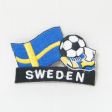 SWEDEN SOCCER BALL FOOTBALL IRON ON EMBROIDERED PATCH CREST BADGE .. NEW