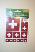 SWITZERLAND COUNTRY FLAG COLLECTION OF 7 DIFFERENT SIZE STICKERS .. NEW