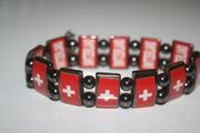 SWITZERLAND COUNTRY FLAG FLEXIBLE METAL REVERSIBLE BRACELET ... SWISS ... NEW