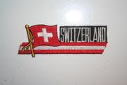 SWITZERLAND COUNTRY FLAG WORD IRON ON PATCH CREST BADGE .. NEW