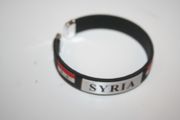 SYRIA BLACK FLEXIBLE COUNTRY FLAG C BRACELET WRISTBAND .. NEW